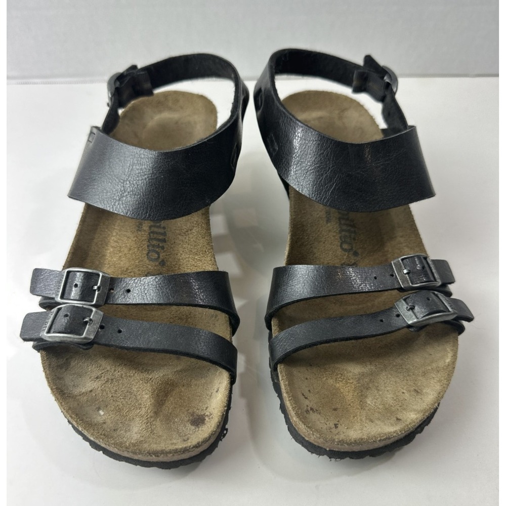 Birkenstock Papillio Ellen Wedge Sandals Women's 39 US 8 - 8.5 Black Strappy - Picture 3 of 12